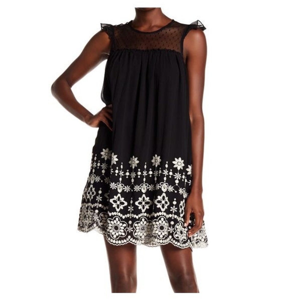 NWT Hailey Lyn Black Ivory sleeveless Dress sz M
